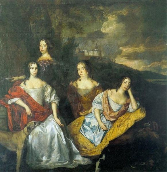 Daughters of Frederick-Henry of Orange 1666 by Johanees Mijtens ca. 1614-1670 Anhaltische Gemaldegalerie Dessau